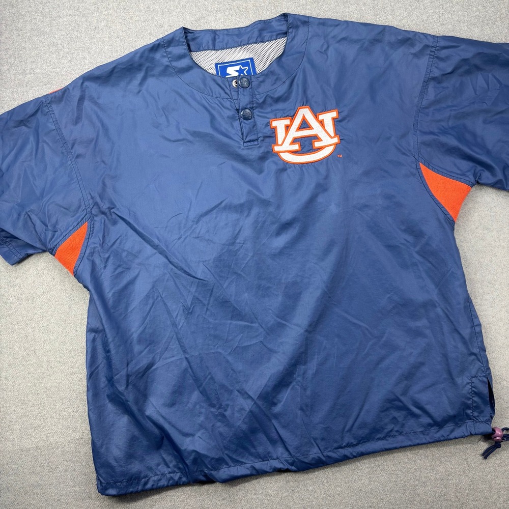 Vintage Auburn Tigers Starter Pullover Windbreaker Shirt Jacket Mens‎ Medium Y2K